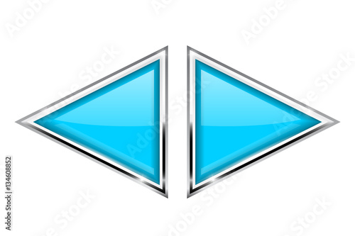 Blue triangle buttons with metal frame