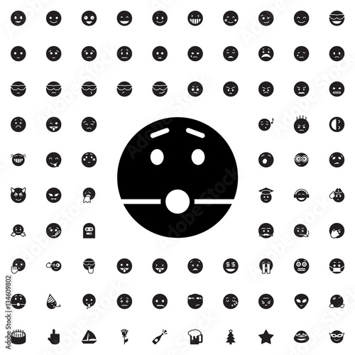surprised emoticon icon illustration