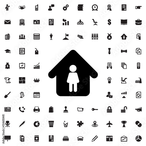 man in home icon illustration
