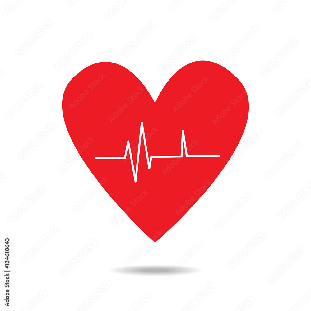 red heart icon with sign heartbeat red heart icon with sign heartbeat