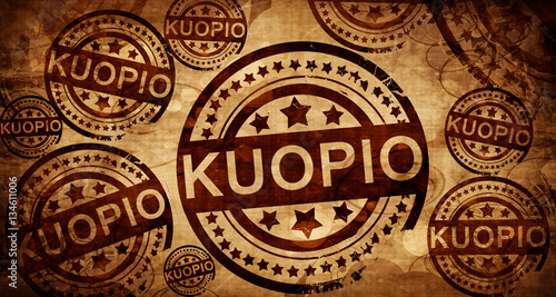 Kuopio, vintage stamp on paper background
