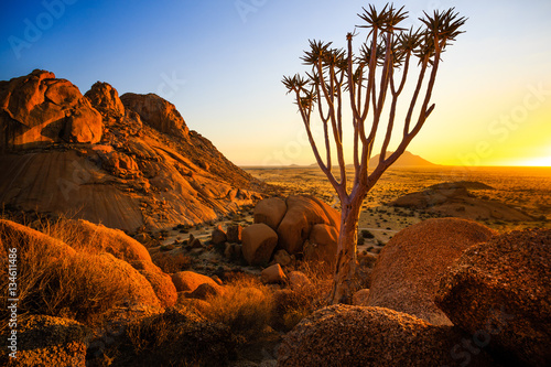 Fototapeta Naklejka Na Ścianę i Meble -  Group of bald granite peaks - Spitzkoppe (Damaraland, Namibia)