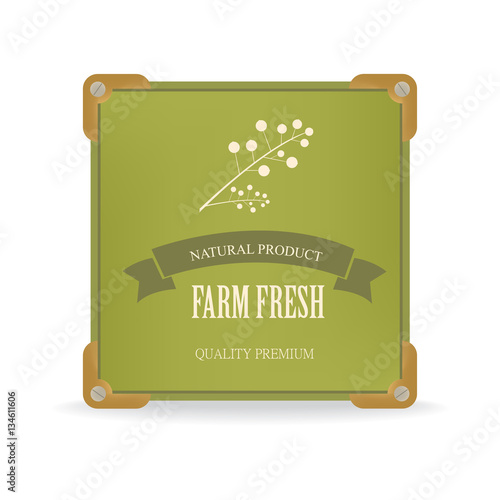 set of natural label and organic label green color. vintage labels and badges design.