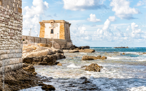 Sea view with Ligny Tower, Trapani, Sicily. Italy. photo
