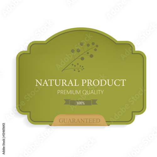natural product label and organic label green color and leather.