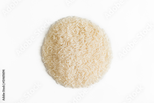 white rice is circle shape