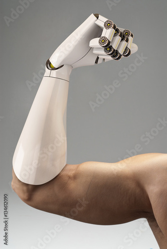 man with prosthetic arm, 3d rendering