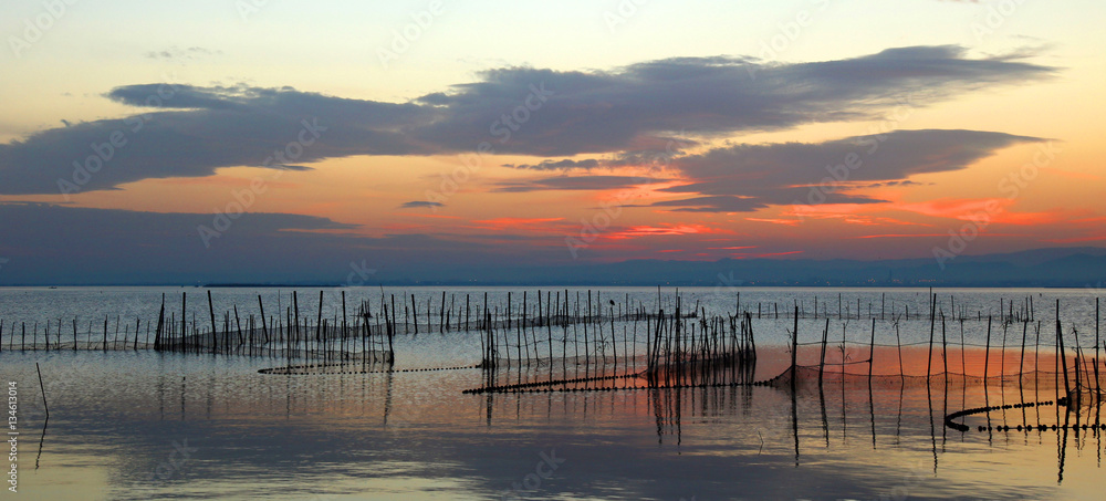Obraz premium Atardecer en la Albufera de Valencia
