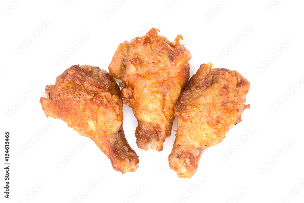 fried chicken on white background fried chicken on white background