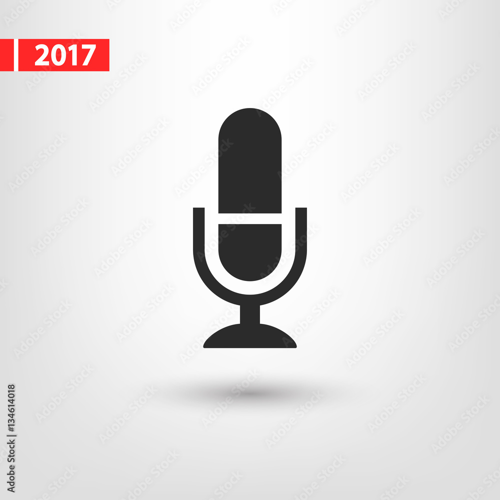 Microphone icon, vector illustration. Flat design style Microphone icon, vector illustration. Flat design style