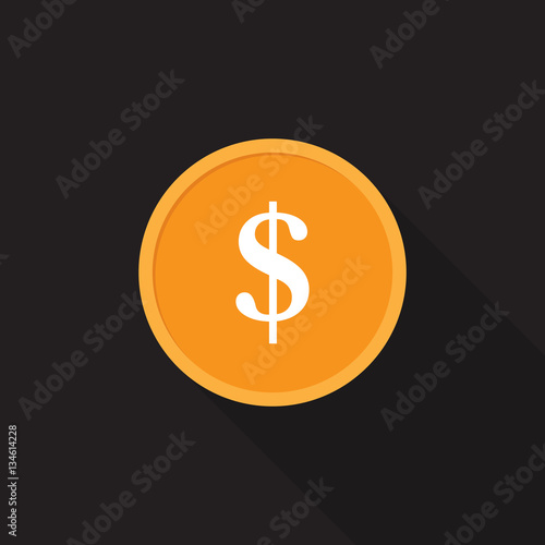 Vector dollar coin icon