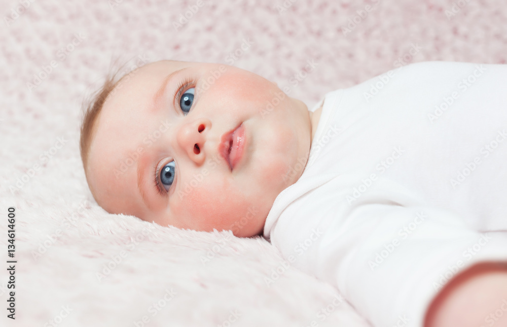 Newborn baby girl with white bodysuit Newborn baby girl with white bodysuit