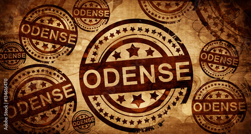 Odense, vintage stamp on paper background