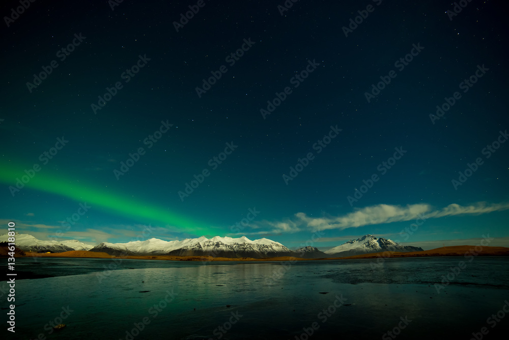 Icelandic Northern Lights in Winter Time