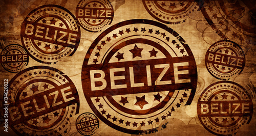 Belize, vintage stamp on paper background © Argus