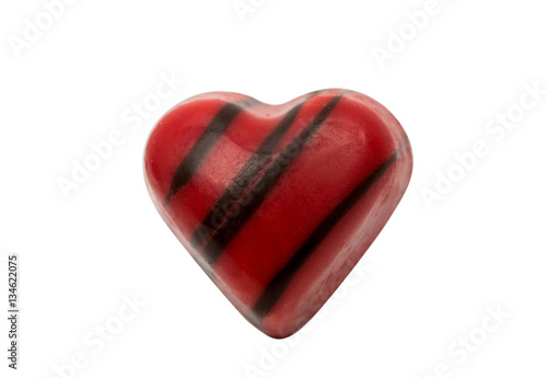 chocolate candy heart isolated photo