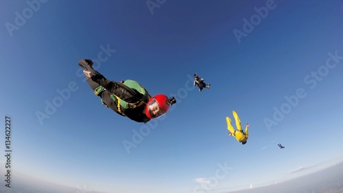 Skydiver in a quick dive
