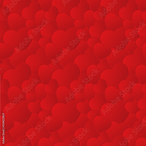 Valentine's seamless pattern with red hearts