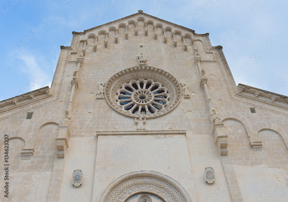 Detail of facade Cathedral of - Matera  - Italy