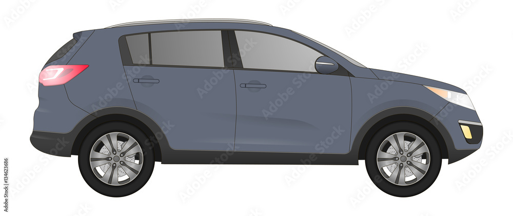 Realistic model car isolated on background. Detailed drawing. Vector illustration. Realistic model car isolated on background. Detailed drawing. Vector illustration.