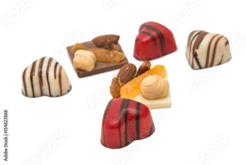 chocolate candy heart isolated photo