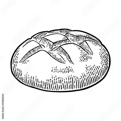 Loaf of bread. Vector black hand drawn vintage engraving