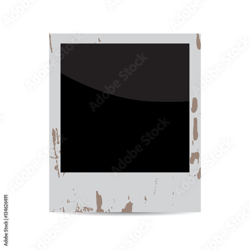 vector blank vintage photo frame isolated on white