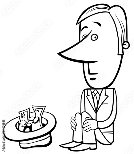 businessman beggar illustration