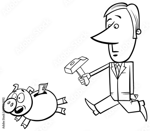 businessman and piggy bank