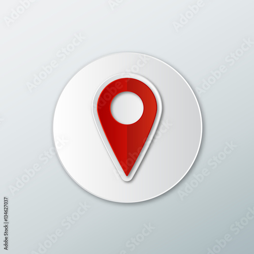 Pointer Icon in a flat style with shadow on a white background