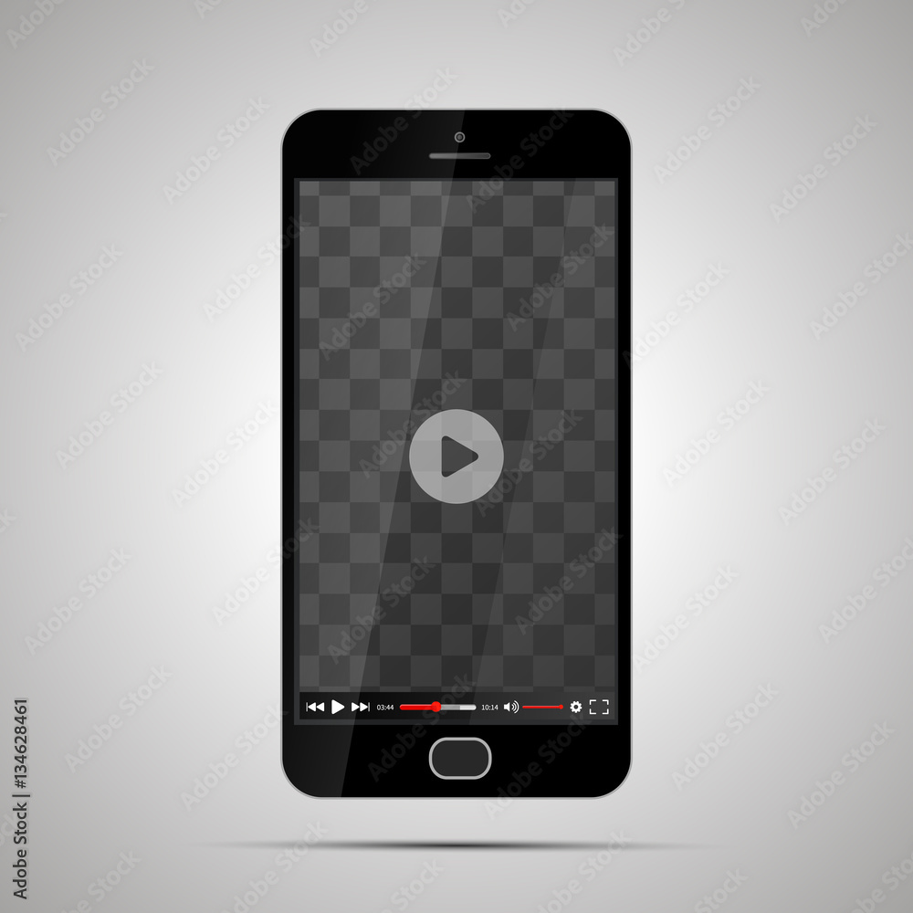 Smartphone with transparent place for video player Smartphone with transparent place for video player