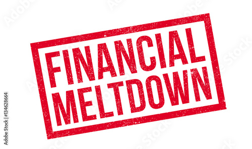 Financial Meltdown rubber stamp. Grunge design with dust scratches. Effects can be easily removed for a clean, crisp look. Color is easily changed.