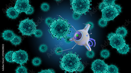 Nano robot 3D render