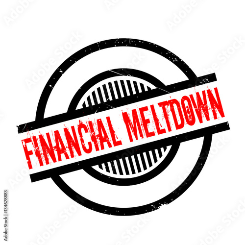 Financial Meltdown rubber stamp. Grunge design with dust scratches. Effects can be easily removed for a clean, crisp look. Color is easily changed.