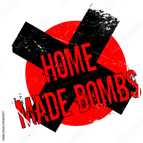 Home Made Bombs rubber stamp. Grunge design with dust scratches. Effects can be easily removed for a clean, crisp look. Color is easily changed.
