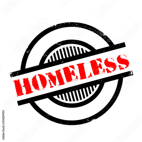 Homeless rubber stamp. Grunge design with dust scratches. Effects can be easily removed for a clean, crisp look. Color is easily changed.