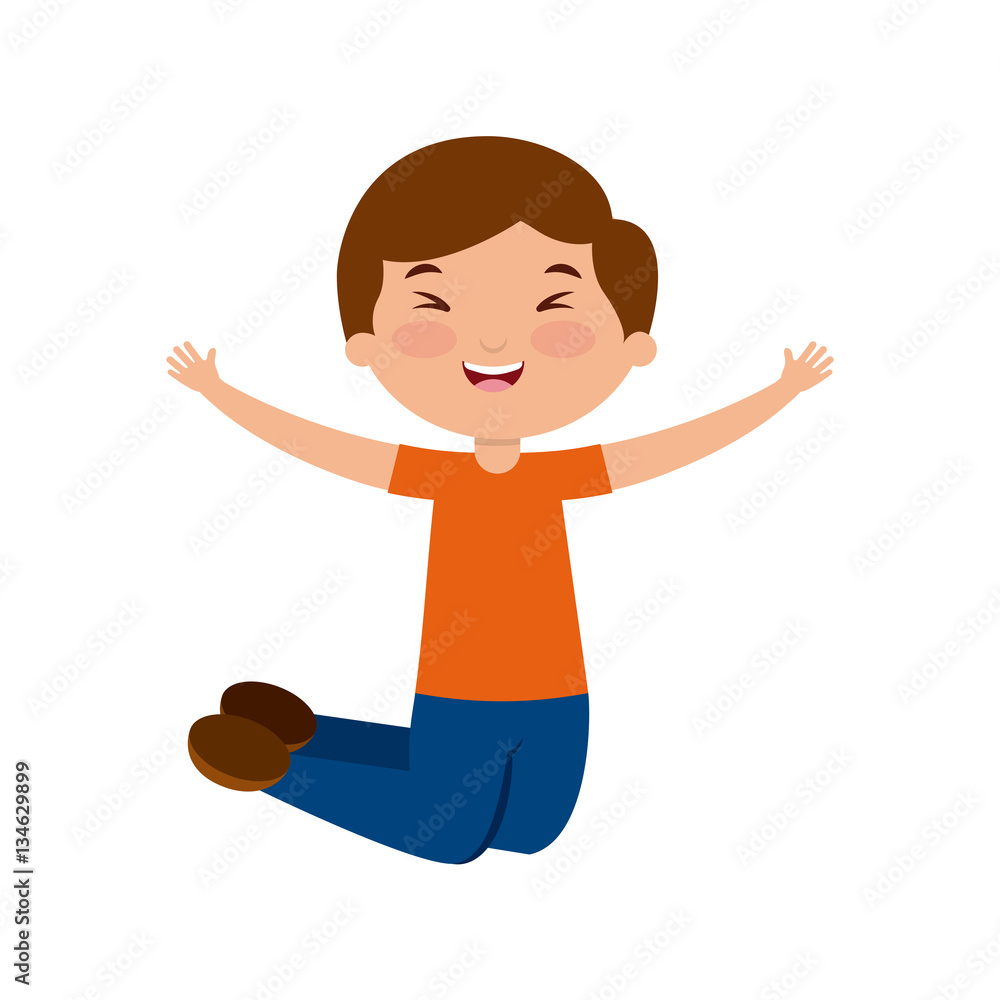 cute happy boy icon over white background. colorful design. vector illustration cute happy boy icon over white background. colorful design. vector illustration