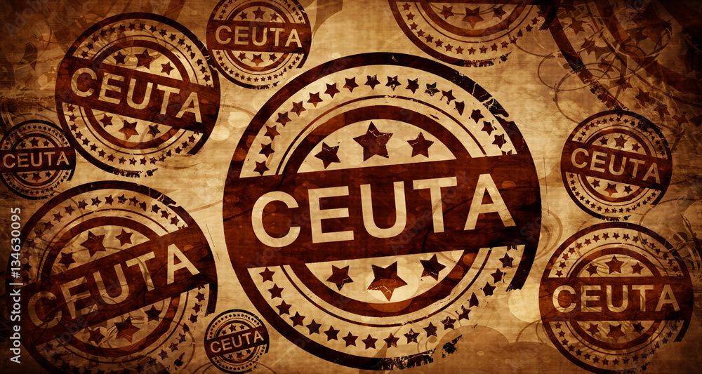 Ceuta, vintage stamp on paper background