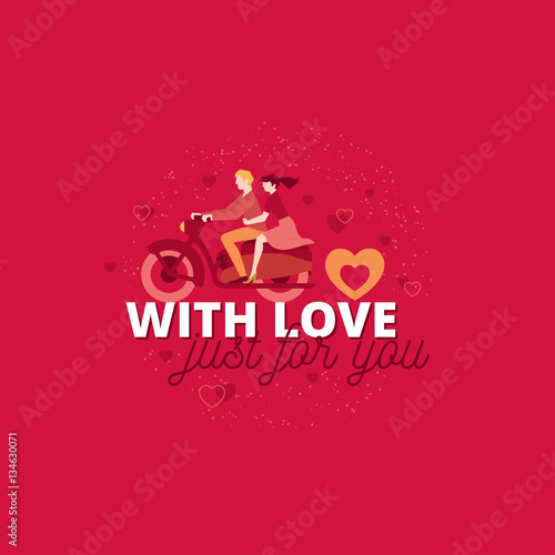 With love just for you. Valentines romantic characters poster de