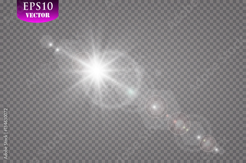 Vector transparent sunlight special lens flare light effect.