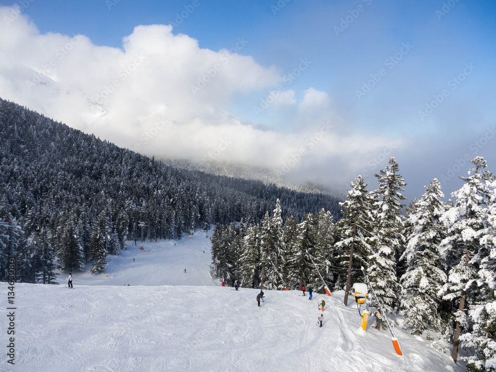 Fototapeta premium BANSKO, Bulgaria. January, 2017. It's winter resort in Bulgaria with long ski runs and the rich cultural history