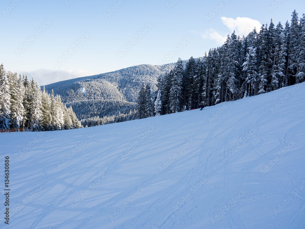 Fototapeta premium BANSKO, Bulgaria. January, 2017. It's winter resort in Bulgaria with long ski runs and the rich cultural history