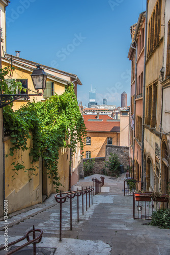 Escalier dans le Vieux Lyon, Lyon, France