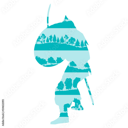 Medieval knight or ancient warrior vector background concept mad