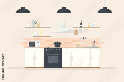 cartoon kitchen interior