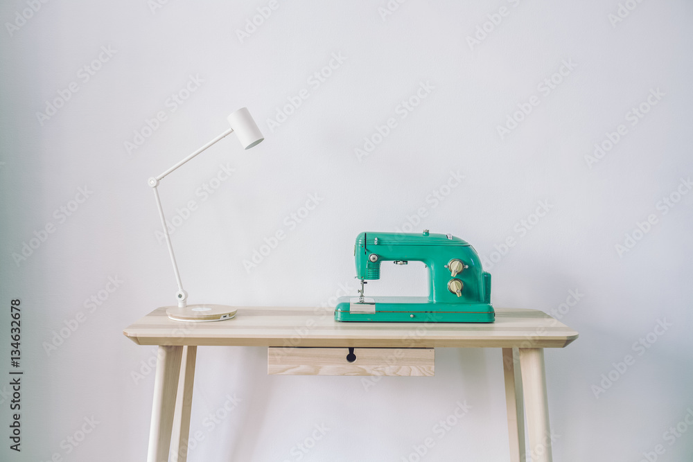 Sewing machine in hipster interior Sewing machine in hipster interior