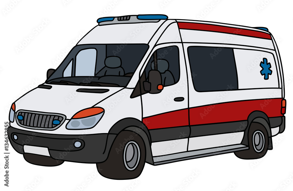 Hand drawing of an ambulance