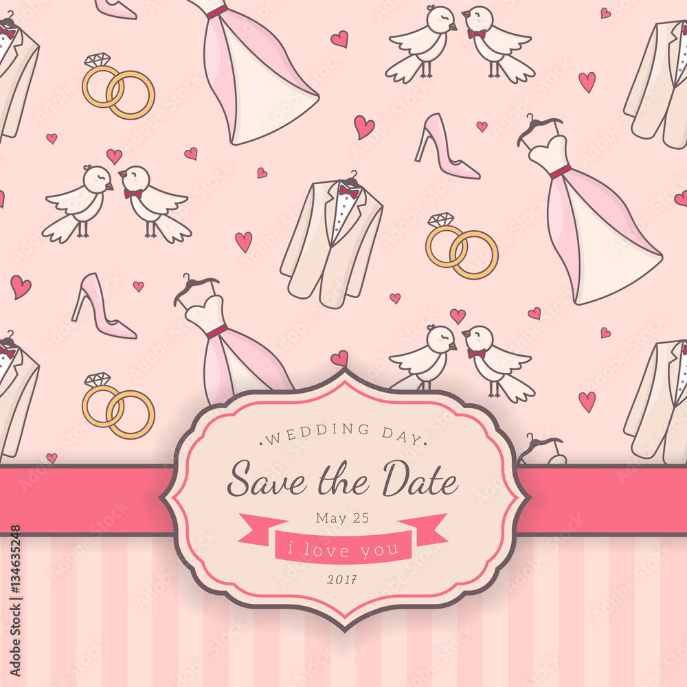 Wedding card template. Wedding card template.