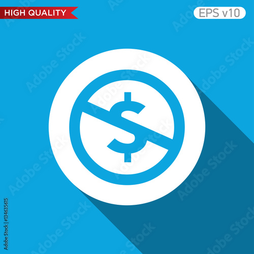 Colored icon or button of stop usd symbol with background