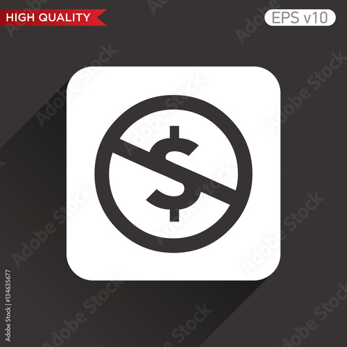 Colored icon or button of stop usd symbol with background